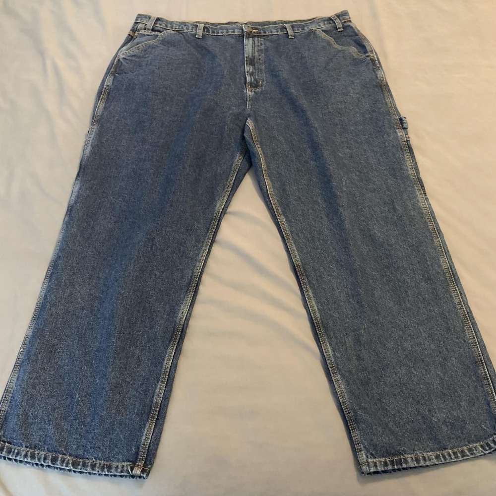 RK Brand Carpenter Jeans Mens 46x30 Blue Relaxed Straight Leg Denim Workwear